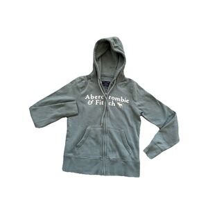 Abercrombie & Fitch‎ Sweater Womens Small Steel Blue Full Zip Hoodie Long Sleeve